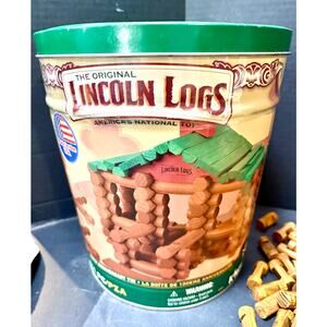 Lincoln Logs 100th Anniversary 111 pc Collectible Tin complete preowned blocks